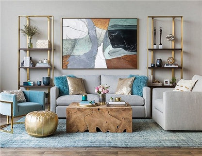 İskandinav Geometrik Renk Siparişe Özel Soyut Yağlı Boya Tablo