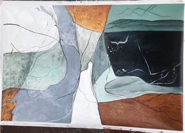 İskandinav Geometrik Renk Siparişe Özel Soyut Yağlı Boya Tablo