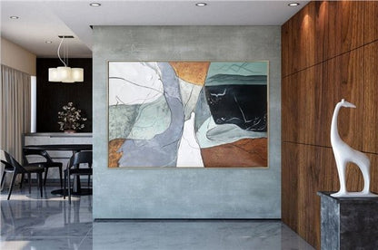 İskandinav Geometrik Renk Siparişe Özel Soyut Yağlı Boya Tablo