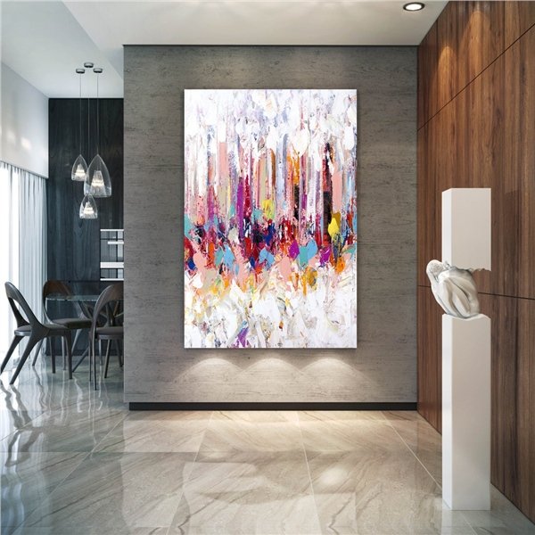 Renkli Diyagram Siparişe Özel Soyut Yağlı Boya Tablo