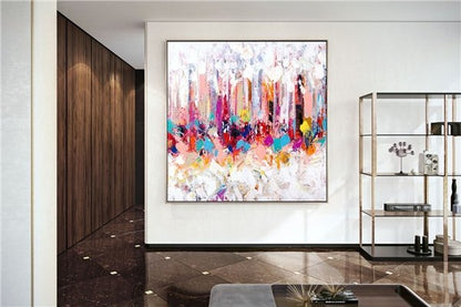 Renkli Diyagram Siparişe Özel Soyut Yağlı Boya Tablo