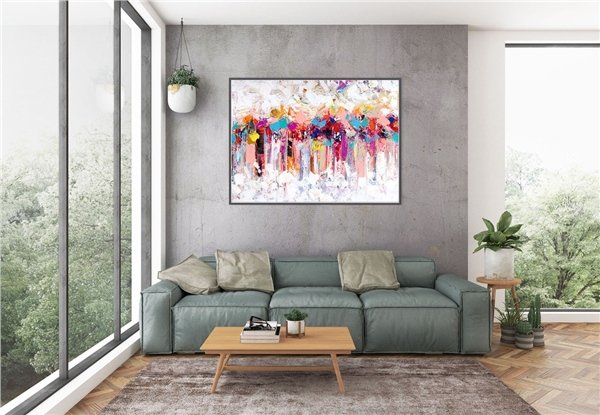 Renkli Diyagram Siparişe Özel Soyut Yağlı Boya Tablo