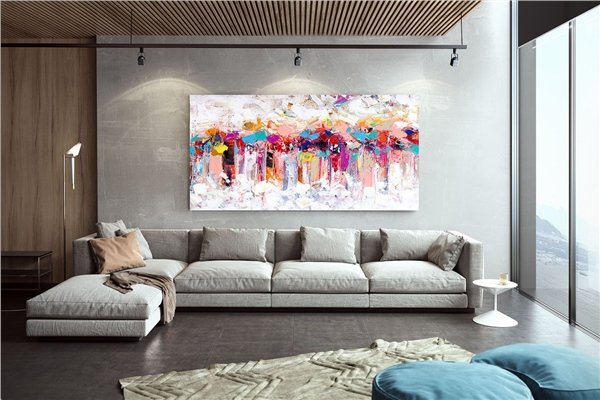 Renkli Diyagram Siparişe Özel Soyut Yağlı Boya Tablo