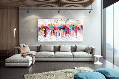 Renkli Diyagram Siparişe Özel Soyut Yağlı Boya Tablo