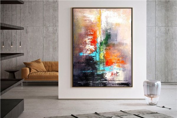 Spatula ile Yapıt Siparişe Özel Soyut Yağlı Boya Tablo