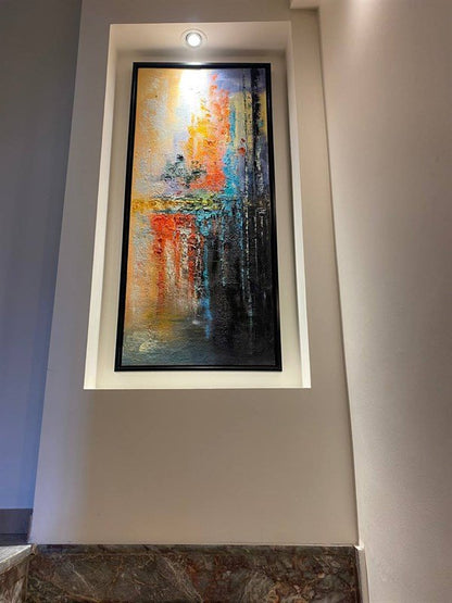 Spatula ile Yapıt Siparişe Özel Soyut Yağlı Boya Tablo