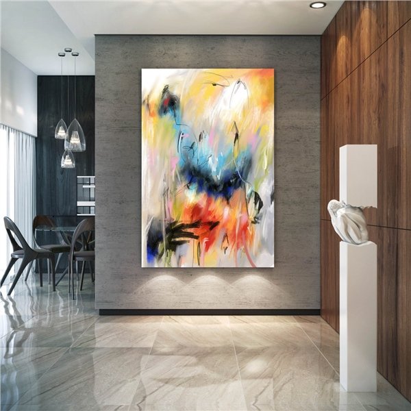 Çağdaş Renkli Siparişe Özel Soyut Yağlı Boya Tablo