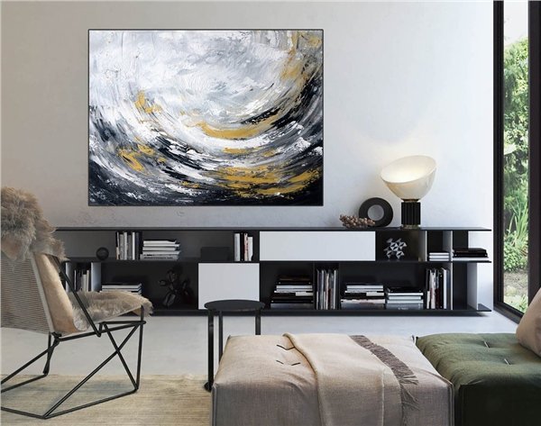 Modern Çizgiler Siparişe Özel Soyut Yağlı Boya Tablo