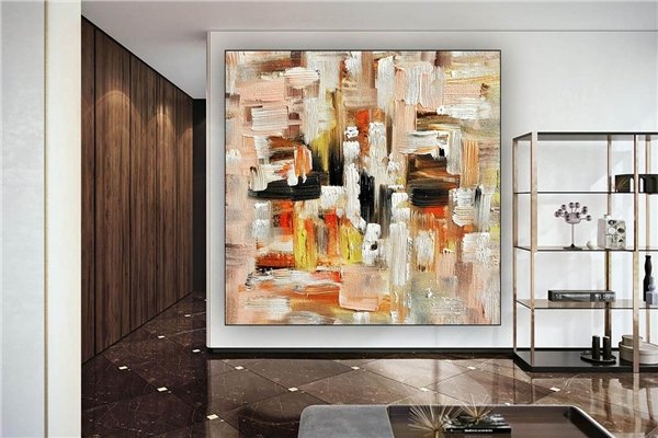 Sarı Siparişe Özel Soyut Yağlı Boya Tablo