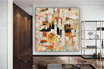 Sarı Siparişe Özel Soyut Yağlı Boya Tablo