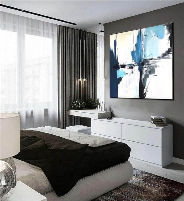 Mavi Yaklaşım Siparişe Özel Soyut Yağlı Boya Tablo