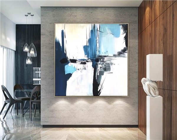 Mavi Yaklaşım Siparişe Özel Soyut Yağlı Boya Tablo