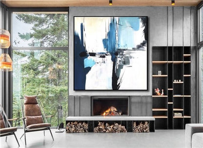 Mavi Yaklaşım Siparişe Özel Soyut Yağlı Boya Tablo