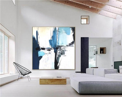 Mavi Yaklaşım Siparişe Özel Soyut Yağlı Boya Tablo