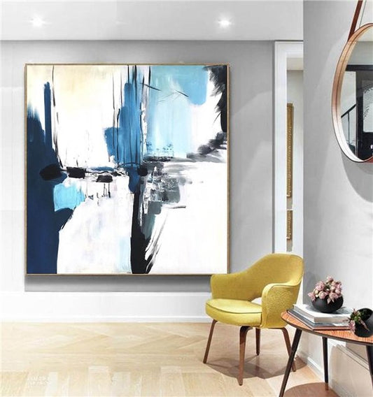 Mavi Yaklaşım Siparişe Özel Soyut Yağlı Boya Tablo