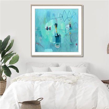 Deniz Mavisi Siparişe Özel Soyut Yağlı Boya Tablo