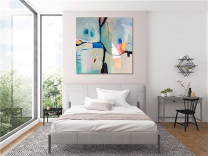 Minimalist Nötr Renkli Siparişe Özel Soyut Yağlı Boya Tablo