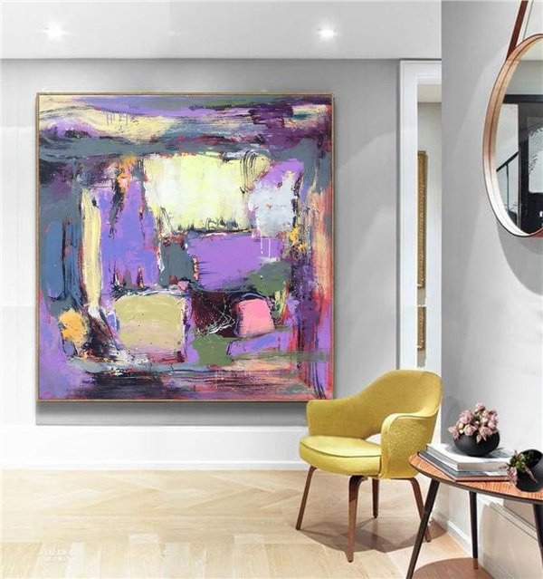 Mor Siparişe Özel Soyut Yağlı Boya Tablo