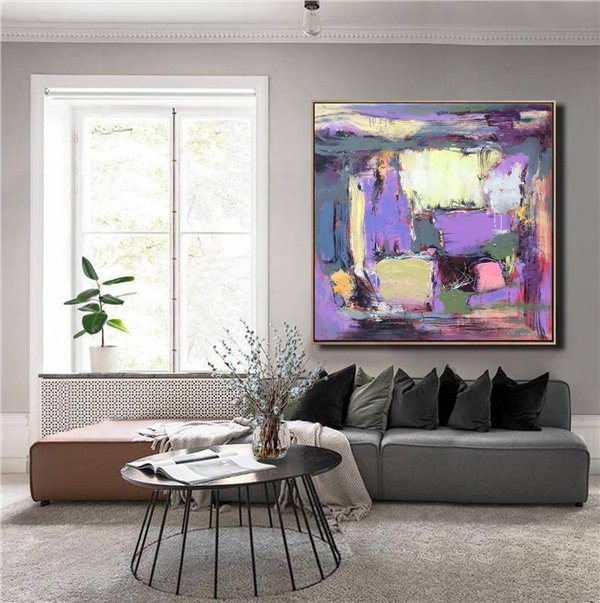 Mor Siparişe Özel Soyut Yağlı Boya Tablo
