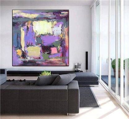 Mor Siparişe Özel Soyut Yağlı Boya Tablo
