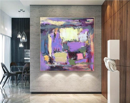 Mor Siparişe Özel Soyut Yağlı Boya Tablo