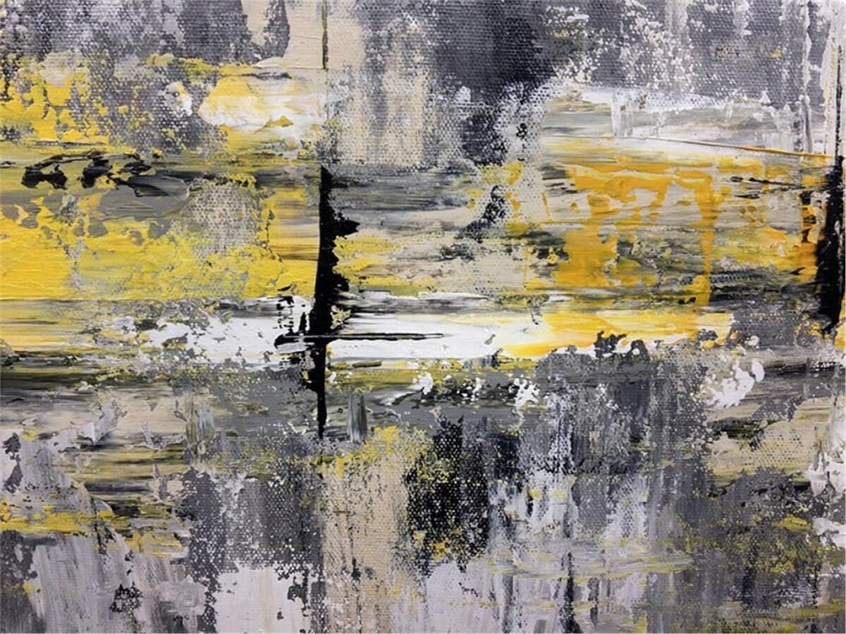 Gri Altın Soyut Siparişe Özel Soyut Yağlı Boya Tablo
