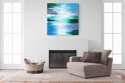 Okyanus Renkleri Siparişe Özel Soyut Yağlı Boya Tablo