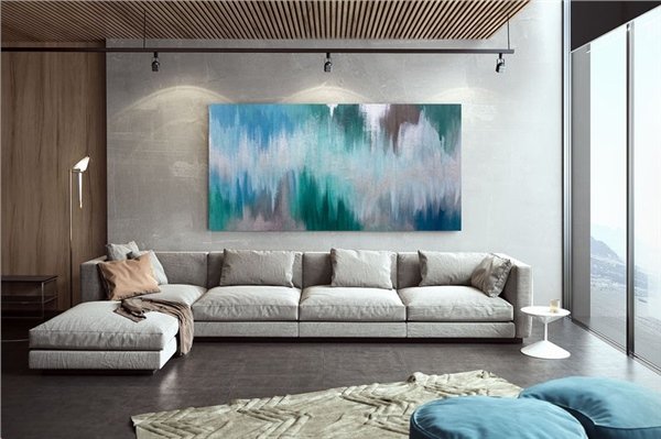 Okyanus Renkleri Siparişe Özel Soyut Yağlı Boya Tablo