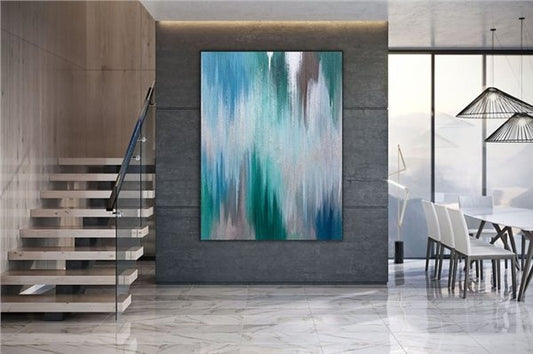 Okyanus Renkleri Siparişe Özel Soyut Yağlı Boya Tablo