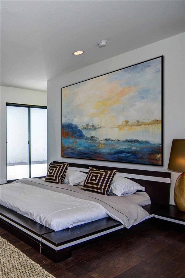 Mavi Dalga Siparişe Özel Soyut Yağlı Boya Tablo