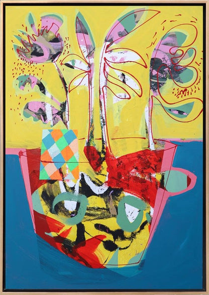 Soyut Çiçek Armonisi Yağlı Boya Tablosu