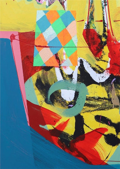 Soyut Çiçek Armonisi Yağlı Boya Tablosu