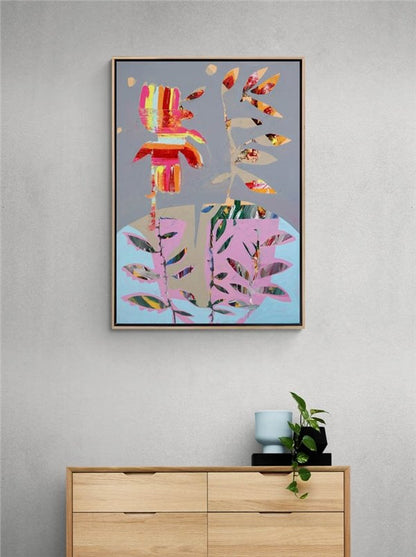 Renkli Rüya Vazosu Yağlı Boya Tablosu