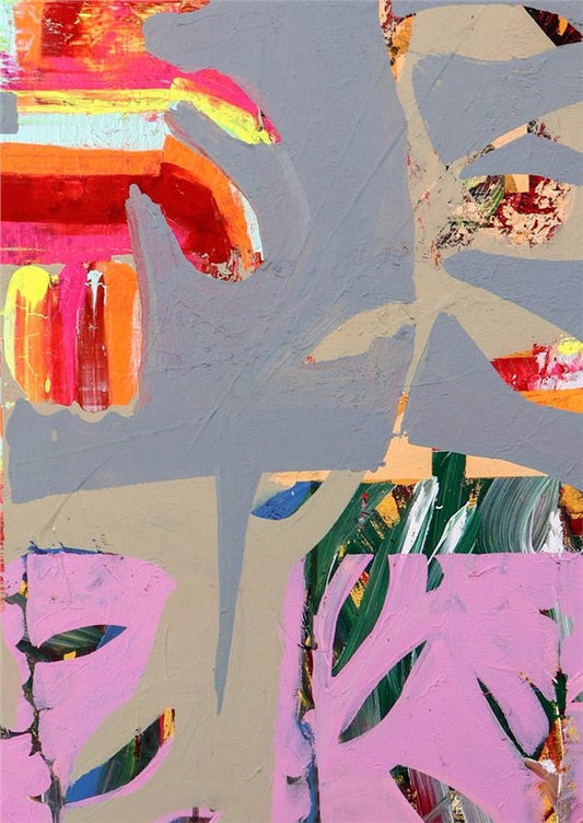 Renkli Rüya Vazosu Yağlı Boya Tablosu