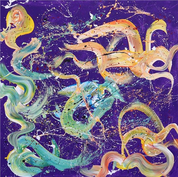 Soyut Algılar Yağlı Boya Tablosu