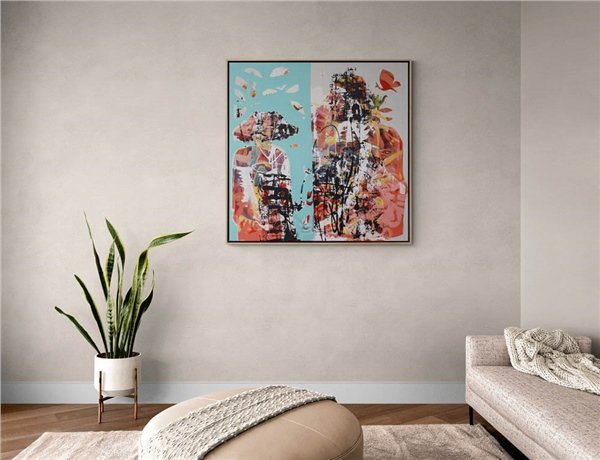 İfade Yansımaları Yağlı Boya Tablosu