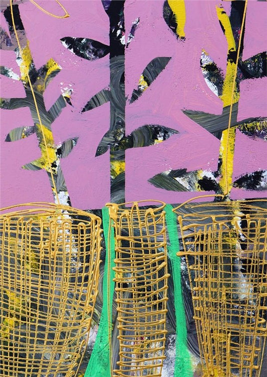 Soyut Çiçeklerin Renk Oyunları Yağlı Boya Tablosu