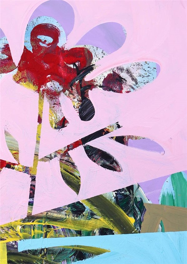 Vazo İçindeki Soyut Bahar Yağlı Boya Tablosu