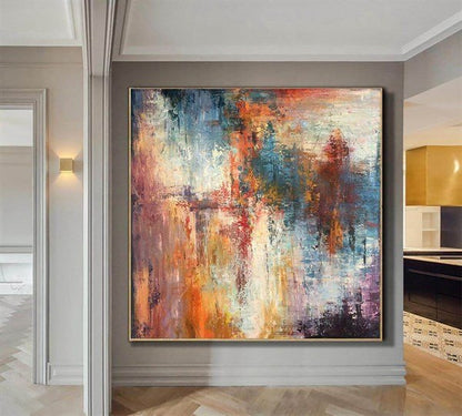 Rengarenk Siparişe Özel Soyut Yağlı Boya Tablo
