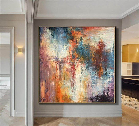 Rengarenk Siparişe Özel Soyut Yağlı Boya Tablo