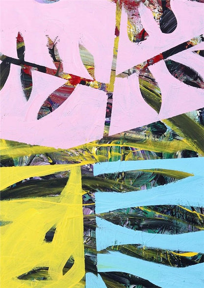 Vazo İçindeki Soyut Bahar Yağlı Boya Tablosu