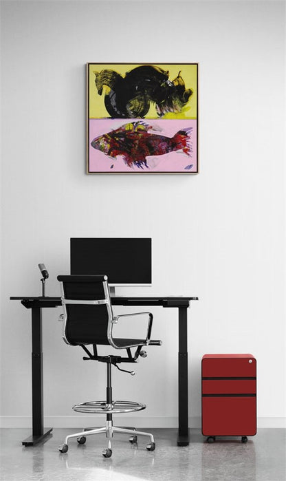 Soyut Deniz Hikayesi Yağlı Boya Tablosu