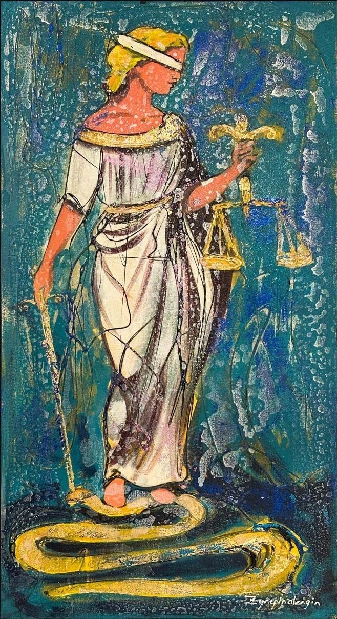 Adaletin Sessiz Gücü Yağlı Boya Tablosu