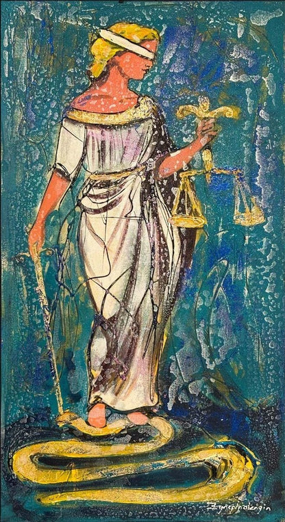 Adaletin Sessiz Gücü Yağlı Boya Tablosu