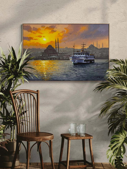 Akşam Vapurları Yağlı Boya Tablosu