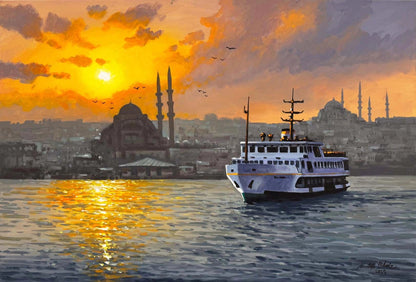 Akşam Vapurları Yağlı Boya Tablosu