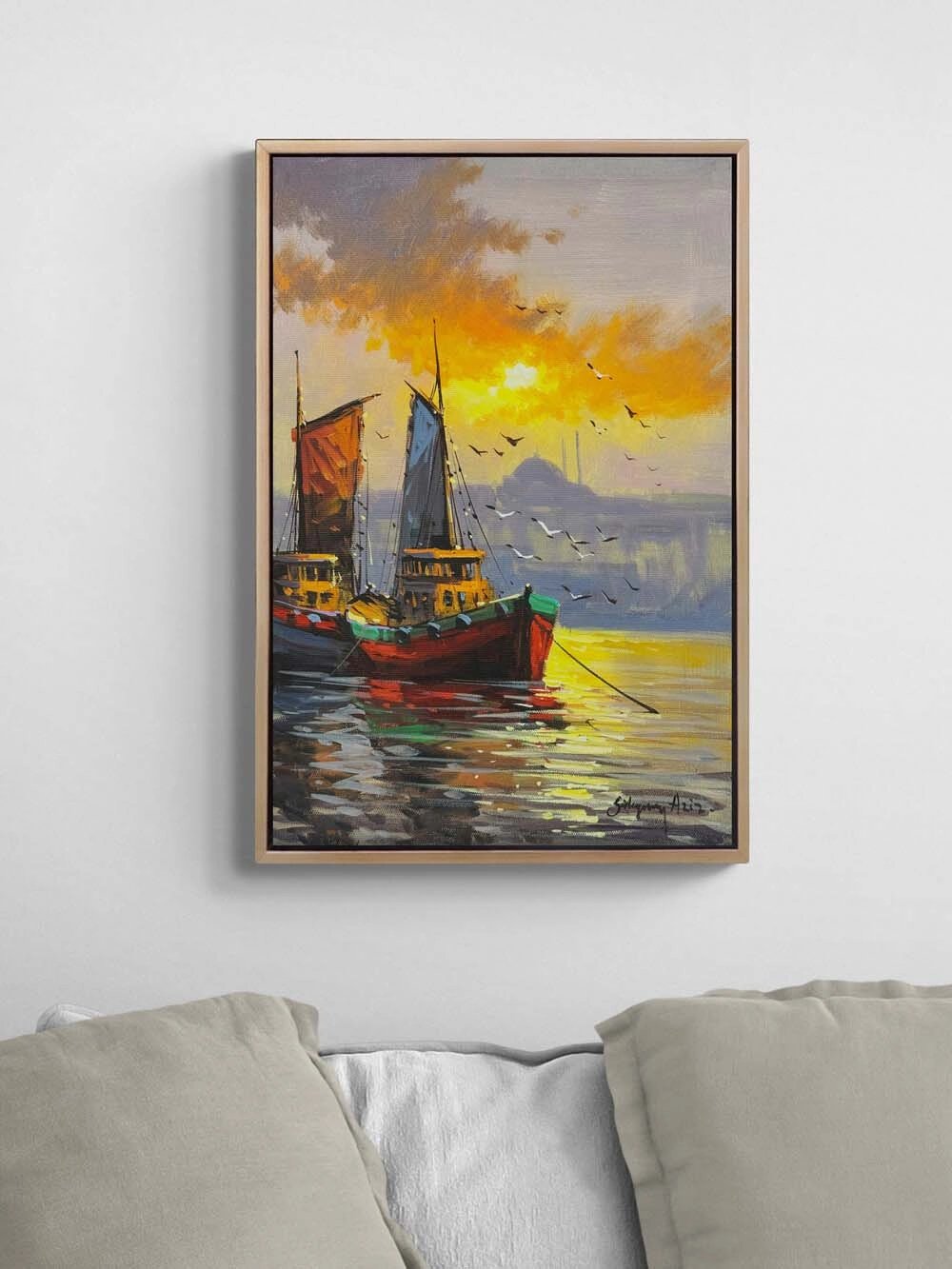 Akşam Yelkenleri Yağlı Boya Tablosu