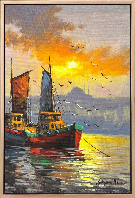 Akşam Yelkenleri Yağlı Boya Tablosu