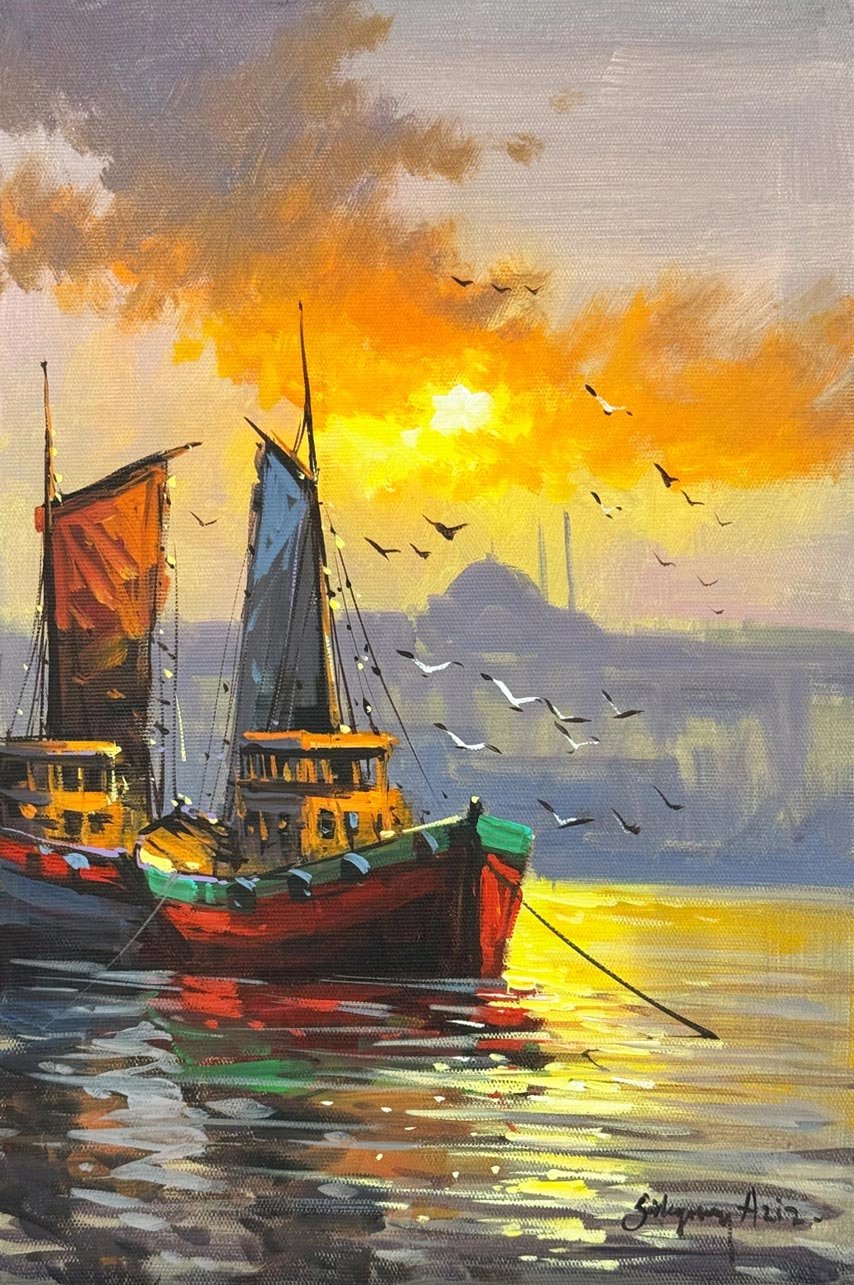 Akşam Yelkenleri Yağlı Boya Tablosu