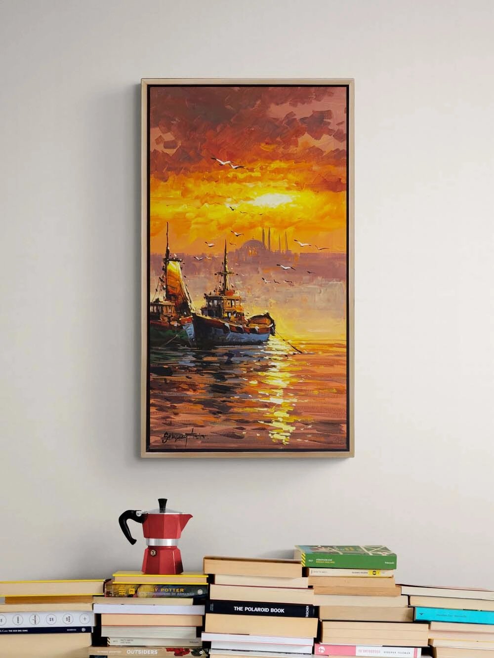 Akşama Açılan Yelkenler Yağlı Boya Tablosu